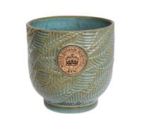 Ivyline Kew Leaf Embossed Moss Cork Plant Pot H18cm D18cm in Green | Size: Medium Ivyline Green Medium