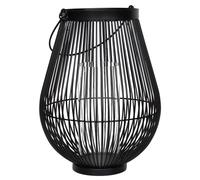 Ivyline Large Black Outdoor Lantern with Glass Insert Venere