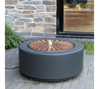 Ivyline Large Water Feature With Light Display In Charcoal & Aged Copper (24288)