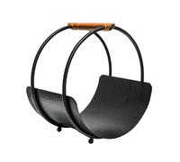 Ivyline Leather Handle Round Log Holder