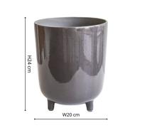 Ivyline Lecce Grey Speckled Planter H24Cm D20Cm