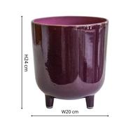 Ivyline Lecce Plum Speckled Planter H24Cm D20Cm