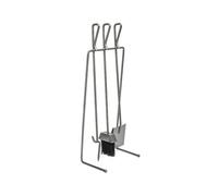 Ivyline Linear Fireside Companion Set - Iron - L19 X W27 X H73 Cm - Pewter