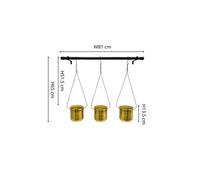 Ivyline Linear Hanging Planters 81Cm Black And Gold