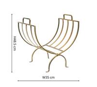 Ivyline Linear Log Basket Brass H48.5Cm W35Cm