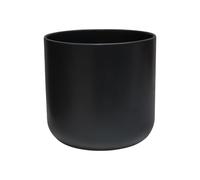 Ivyline Lisbon Planter in Anthracite - Waterproof & Decorative - Stylish Indoor Round Ceramic Flower Houseplant Pot with Glazed Finish - H24cm x D24cm