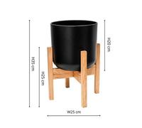 Ivyline Lisbon Pot And Stand Anthracite D20.5Cm