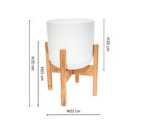 Ivyline Lisbon Pot And Stand White D20.5Cm