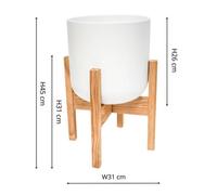 Ivyline Lisbon Pot And Stand White D26Cm