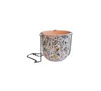 Ivyline Maisie Vintage Pattern Blush Metal Hanging Plant Pot H18.5cm D19cm in Pink Ivyline Pink