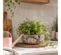 Ivyline Maisie Vintage Pattern Blush Metal Planting Bowl / Plant Pot H10cm D25cm in Pink Ivyline Pink