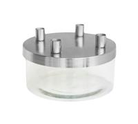 Ivyline Metal Candle Holder with Glass Bowl - Silver