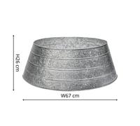 Ivyline Metal Christmas Tree Skirt Galvanised H26Cm W67Cm