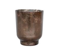 Ivyline Metallic Candle Holder in Bronze - Modern Glass Candlestick - Elegant Table Centrepiece Decoration - H15 x W13.3 cm