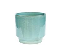 Ivyline Mia Planter in Aqua for Indoor and Outdoor - Round Stylish Flower Pot with Reactive Glaze Finish - Modern Home Decoration - H11 x D11 cm