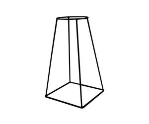 Ivyline Minimo Black Geometric Metal Planter Stand with Square Base - Stylish & Sturdy - Indoor Decorative Flower Pot Display Holder - H60cm x D26cm