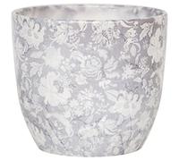 Ivyline Monza Vintage Grey Planter Plant Pot Indoor Flower Pot, Planter for Small House Plants Succulents Cacti (Grey, 15.5cm)
