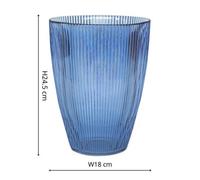 Ivyline Navy Ribbed Tall Vase H24.5Cm W18Cm