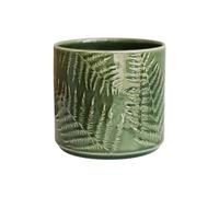Ivyline Orla Glazed Fern Planter, Green