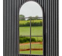 Ivyline Outdoor Black Metal Framed Arched Mirror 90Cms (24223)