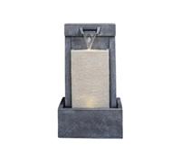 Ivyline Outdoor Contemporary Cube Water Feature - Cement - L47 X W37 X H83 Cm - Black