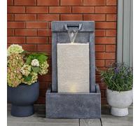 Ivyline Outdoor Contemporary Grey Cube Waterfeature (24213)