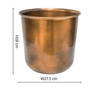 Ivyline Outdoor Hampton Copper Metal Planter H28Cm W27.5Cm