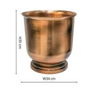 Ivyline Outdoor Hampton Copper Metal Urn H35Cm W34Cm