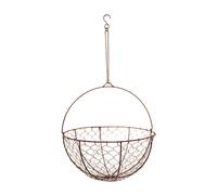 Ivyline Outdoor Hanging Wired Netted Basket - Brown
