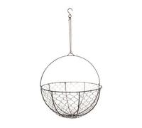Ivyline Outdoor Hanging Wired Netted Basket - Mild Steel - L30 X W30 X H40 Cm - Zinc