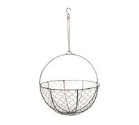 Ivyline Outdoor Hanging Wired Netted Basket - Zinc