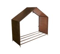Outdoor House Rust Log Storage H88cm D100cm Ivyline Light Brown One Size