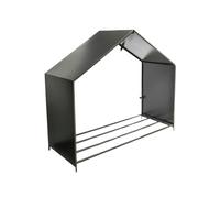 Outdoor House Zinc Log Storage H88cm D100cm Ivyline Silver One Size