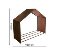 Ivyline Outdoor House Rust Log Storage H88Cm D100Cm