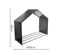 Ivyline Outdoor House Zinc Log Storage H88Cm D100Cm