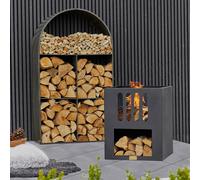Ivyline Outdoor Libra Contemporary Firebowl in Matt Black