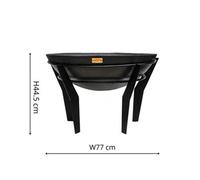 Ivyline Outdoor Metal Kendal Fire Pit On Stand In Black H44.5Cm W77Cm