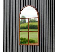 Ivyline Outdoor Rust Metal Framed Arched Mirror 90Cms (24230)
