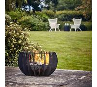 Ivyline Outdoor Solis Firebowl In Matt Black H:30 Cm x W:50 Cm, Black