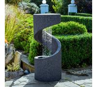 Ivyline Outdoor Spiral Water Feature - Granite