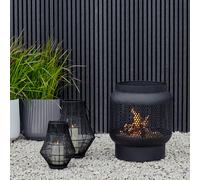 Ivyline Outdoor Tall Buttermere Basket Fire Pit Black H51cm W45cm Ivyline Black