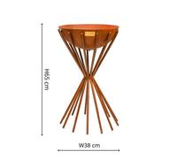 Ivyline Outdoor Tall Metal Dakota Fire Pit In Rust H65Cm W38Cm