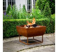 Ivyline Outdoor Windermere Fire Pit Rust Iron H36Cm W50Cm in Brown Ivyline Brown