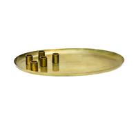 Ivyline Oval Centrepiece Metal with Magnetic Candle Holders - Champagne Gold