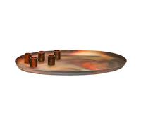 Ivyline Oval Centrepiece Metal with Magnetic Candle Holders - Copper