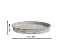 Ivyline Padstow White Wash Wooden Candle Tray D28Cm