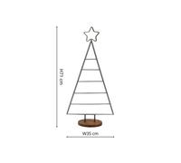 Ivyline Pewter Christmas Tree With Star Iron H71Cm W35Cm D15Cm