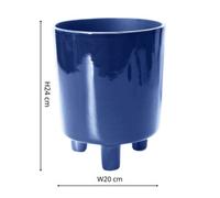 Ivyline Pisa Navy Planter Blue H24Cm D20Cm