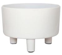 Ivyline Pisa Premium Glaze Bowl Ceramic Planter on Legs - White - Premium Quality, UV Stable & Waterproof Indoor Decorative Flower Pot - H14cm x D19cm