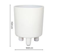 Ivyline Pisa White Planter H24Cm D20Cm